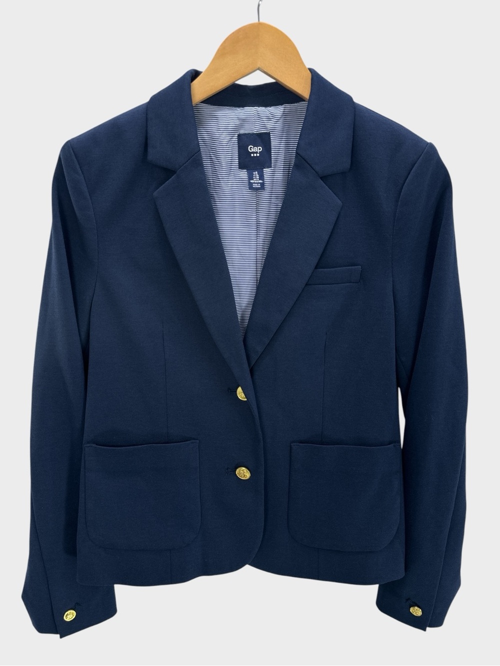 GAP Academy Blazer Navy Gold Crest Buttons Preppy Schoolboy Old Money Jacket 6